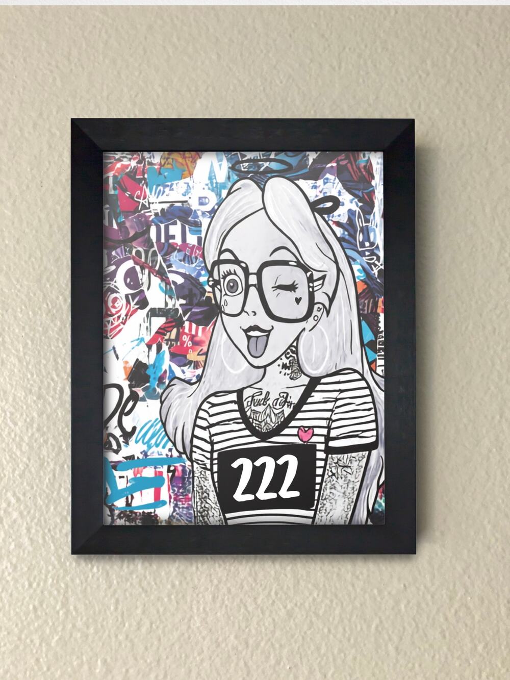 Alice in Wonderland Street Art Wall Art – Graffiti Pop Art Framed Print